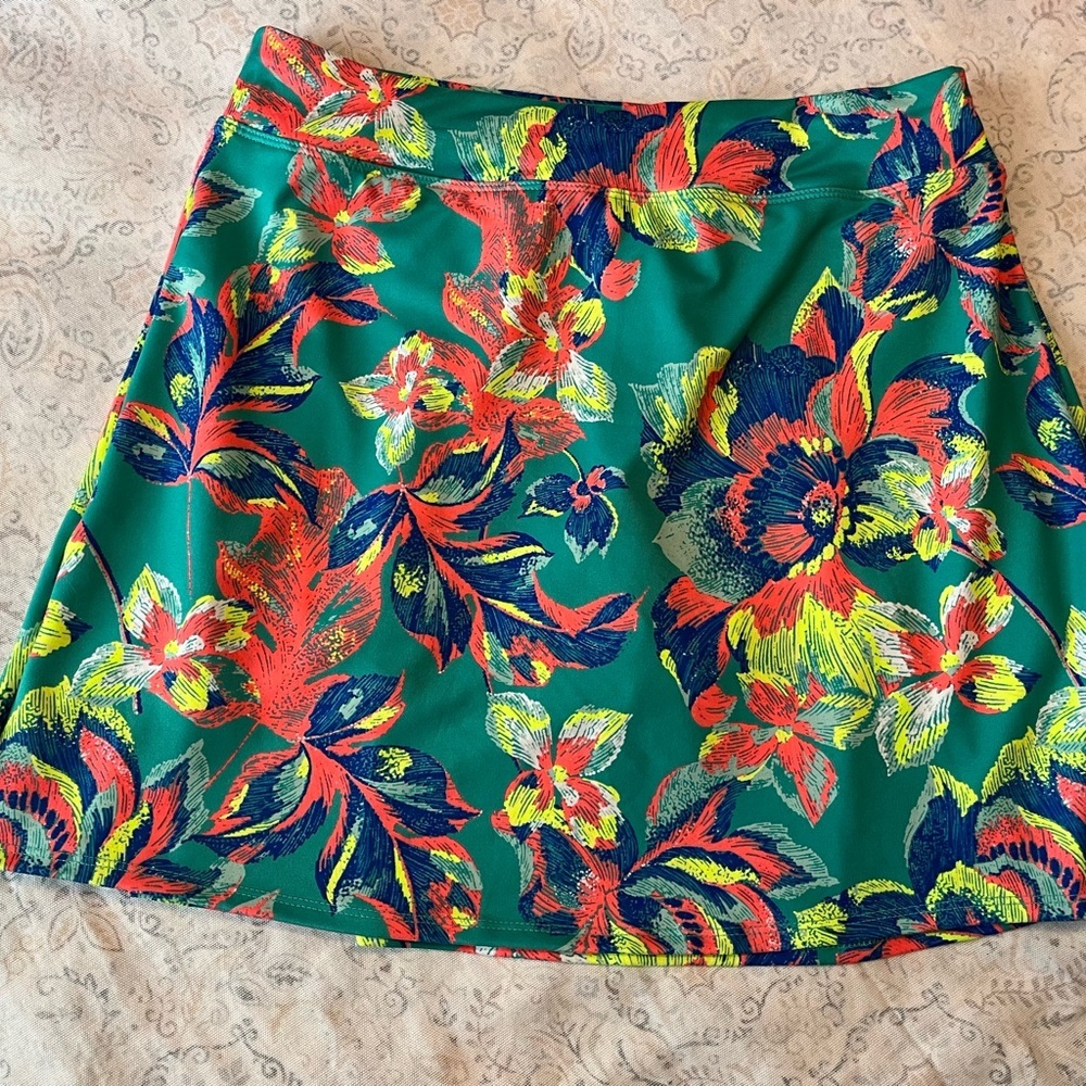ZELOS Green A-Line Mini Skirt Resort‎ Wear